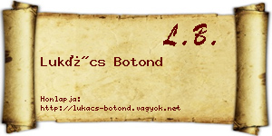 Lukács Botond névjegykártya